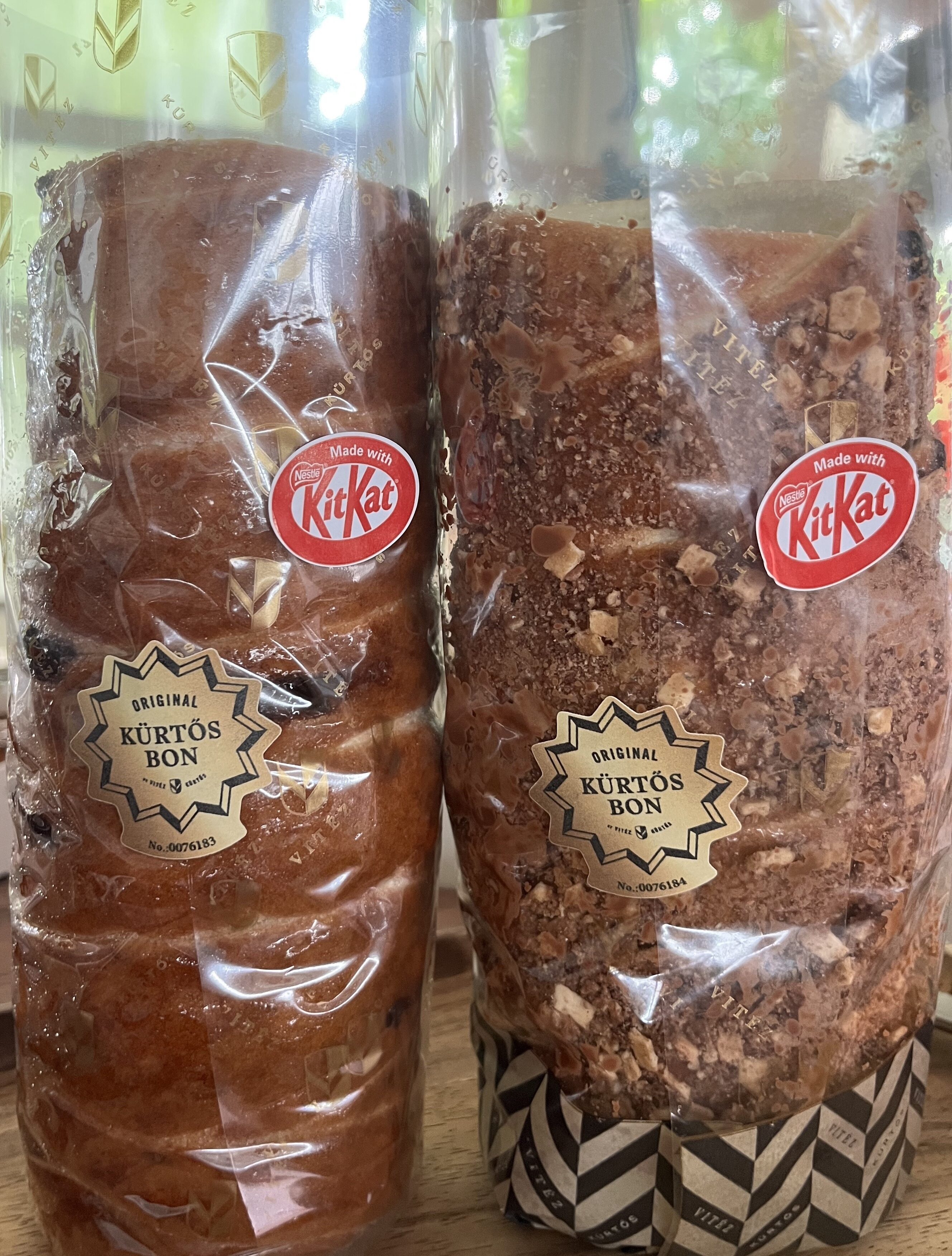 Kürtőskalács made with kitkat