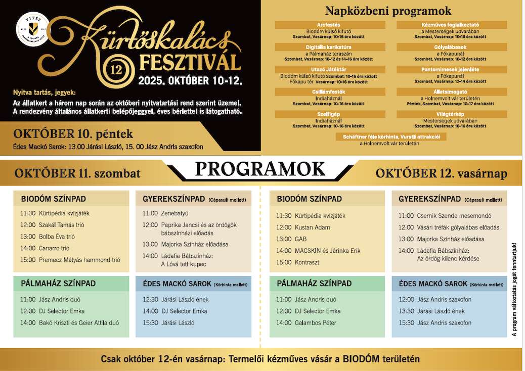 12 Kurtoskalacs Fesztival Porgram